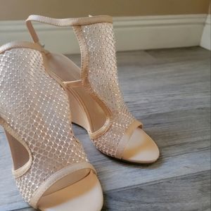 Gold Mesh Wedged Heels